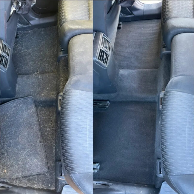 Interior Car Detailing Pet Hair Removal: Before and After